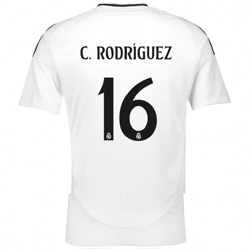 Kids Football Carlos Rodríguez #16 White Home Jersey 2024/25 T-Shirt Canada