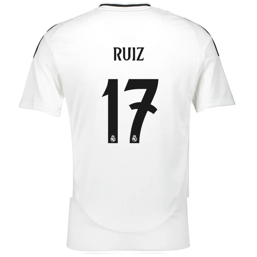 Kids Football David Ruiz #17 White Home Jersey 2024/25 T-Shirt Canada