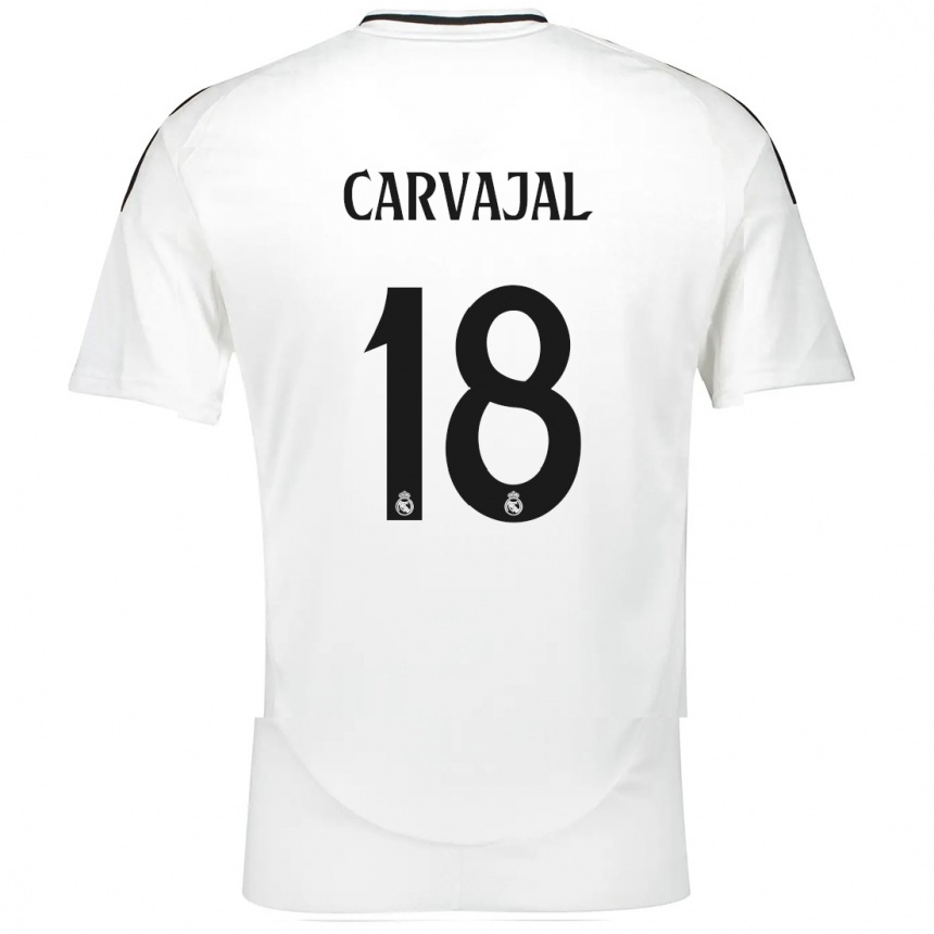 Kids Football Angel Carvajal #18 White Home Jersey 2024/25 T-Shirt Canada