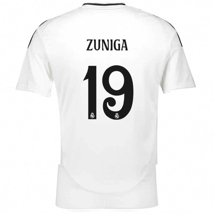 Kids Football Loren Zúñiga #19 White Home Jersey 2024/25 T-Shirt Canada