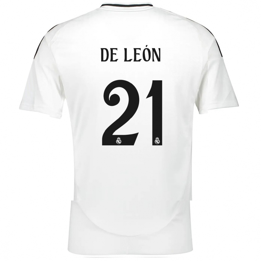 Kids Football Jeremy De León #21 White Home Jersey 2024/25 T-Shirt Canada