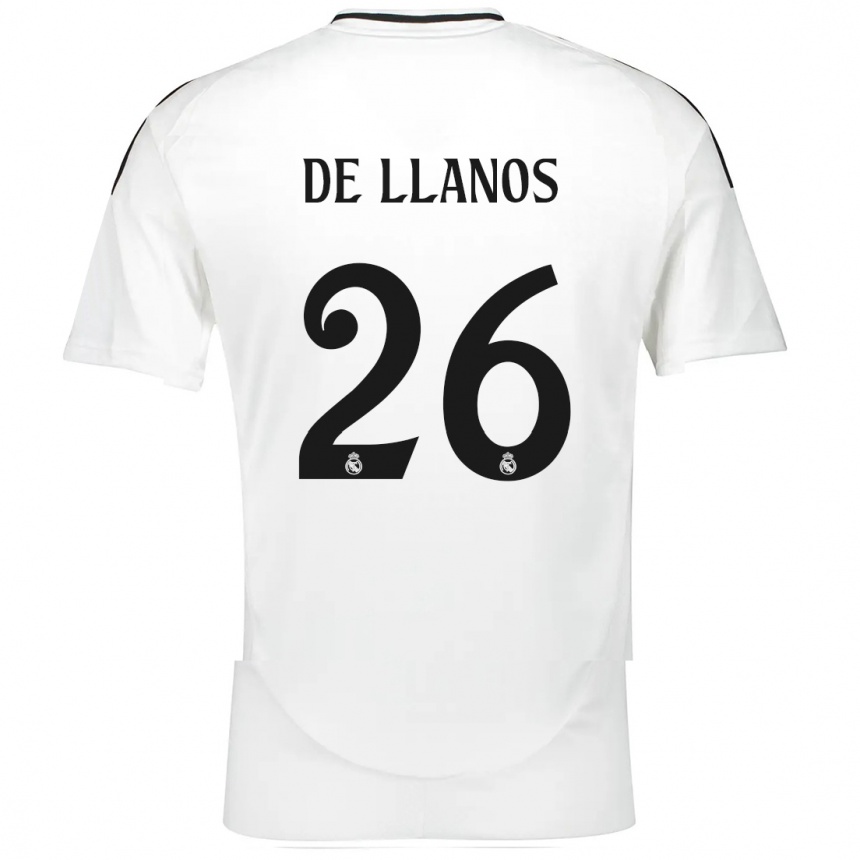 Kids Football Hugo De Llanos #26 White Home Jersey 2024/25 T-Shirt Canada