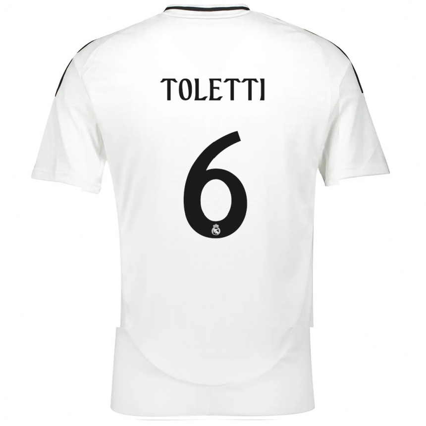 Enfant Football Maillot Sandie Toletti #6 Blanc Tenues Domicile 2024/25 Canada