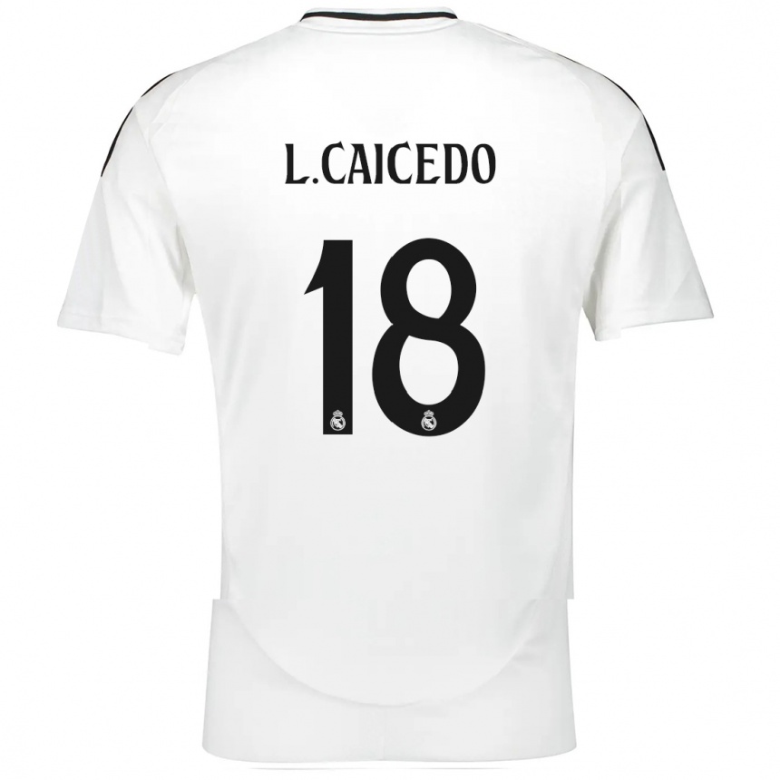 Kids Football Linda Caicedo #18 White Home Jersey 2024/25 T-Shirt Canada