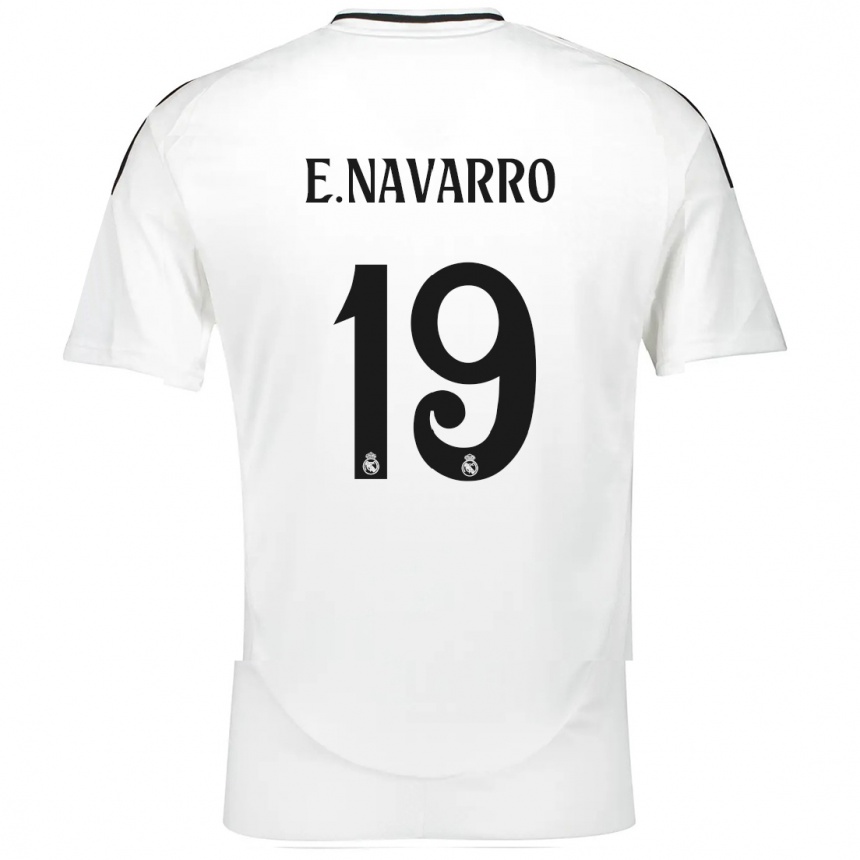 Kids Football Eva Navarro #19 White Home Jersey 2024/25 T-Shirt Canada