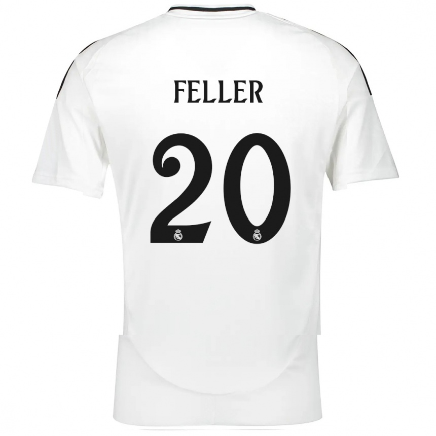 Kids Football Naomie Feller #20 White Home Jersey 2024/25 T-Shirt Canada