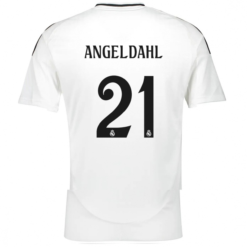 Kids Football Filippa Angeldahl #21 White Home Jersey 2024/25 T-Shirt Canada