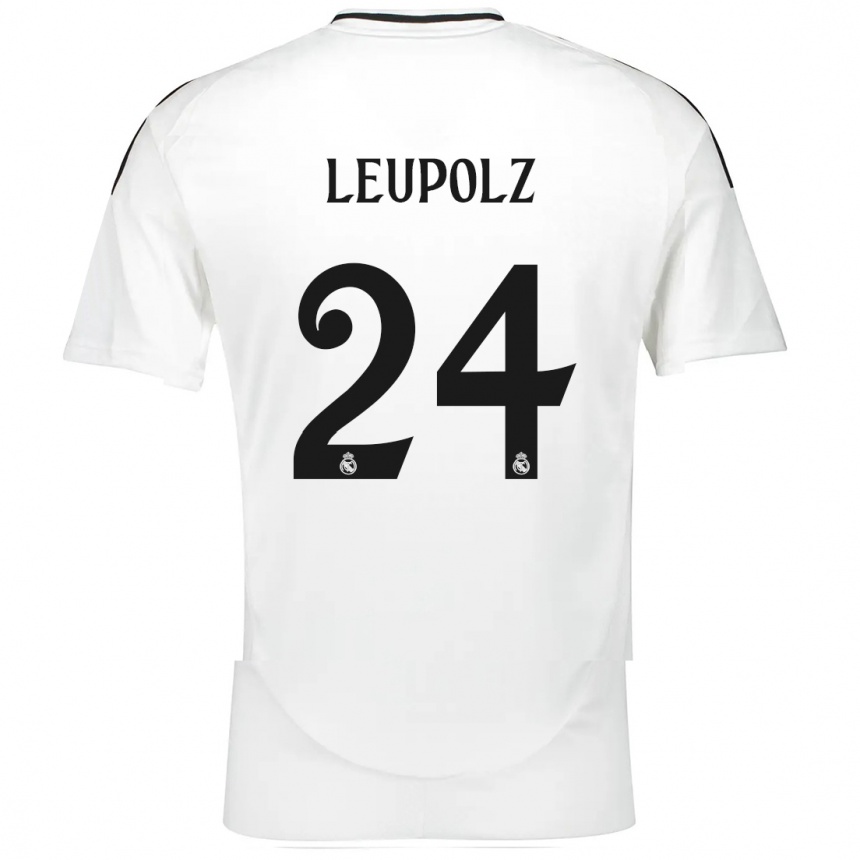 Kids Football Melanie Leupolz #24 White Home Jersey 2024/25 T-Shirt Canada