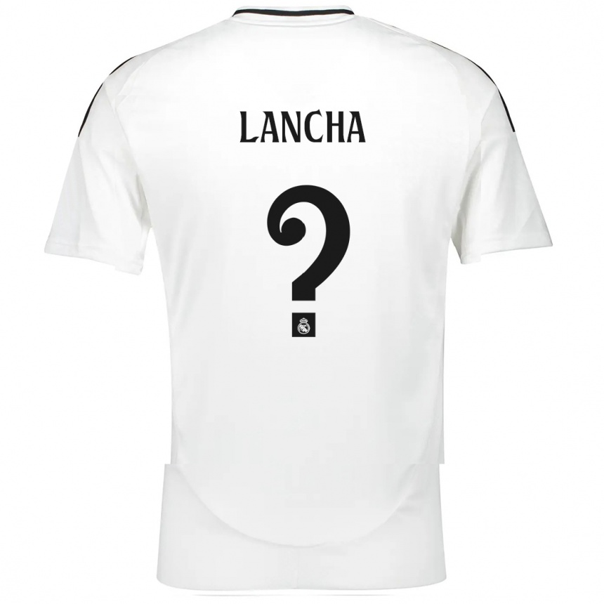 Kids Football Yeray Lancha #0 White Home Jersey 2024/25 T-Shirt Canada