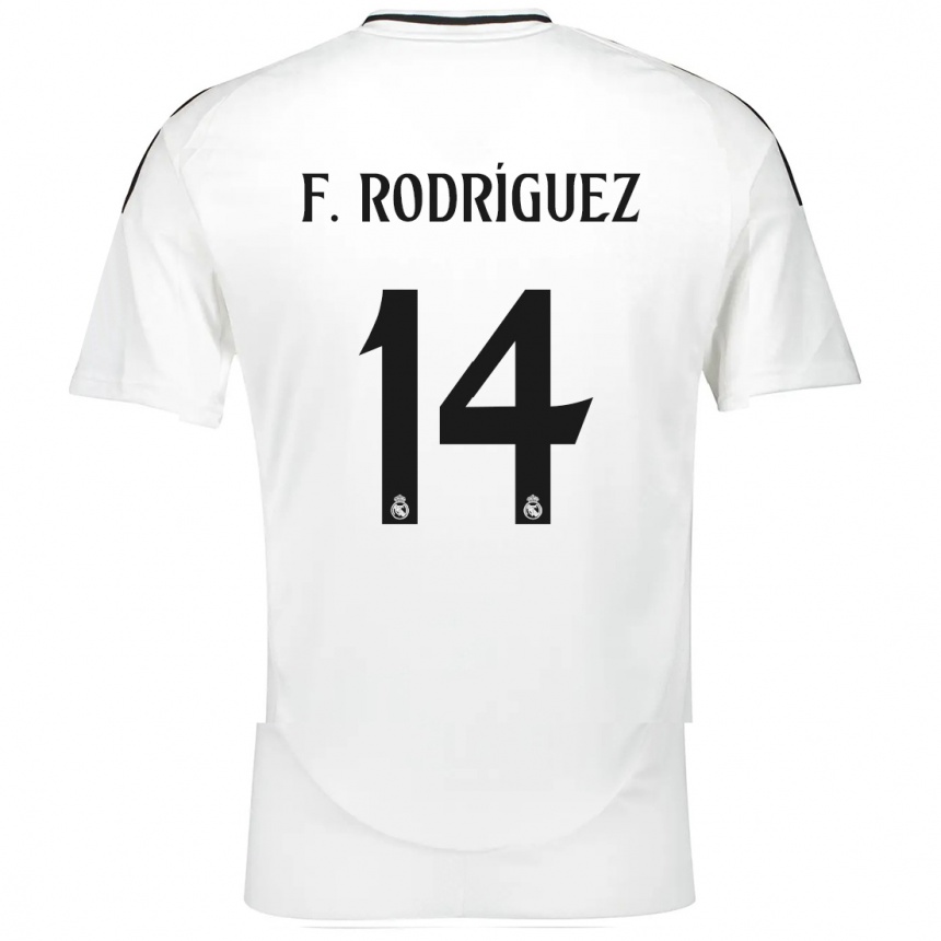 Kids Football Fer Rodríguez #14 White Home Jersey 2024/25 T-Shirt Canada