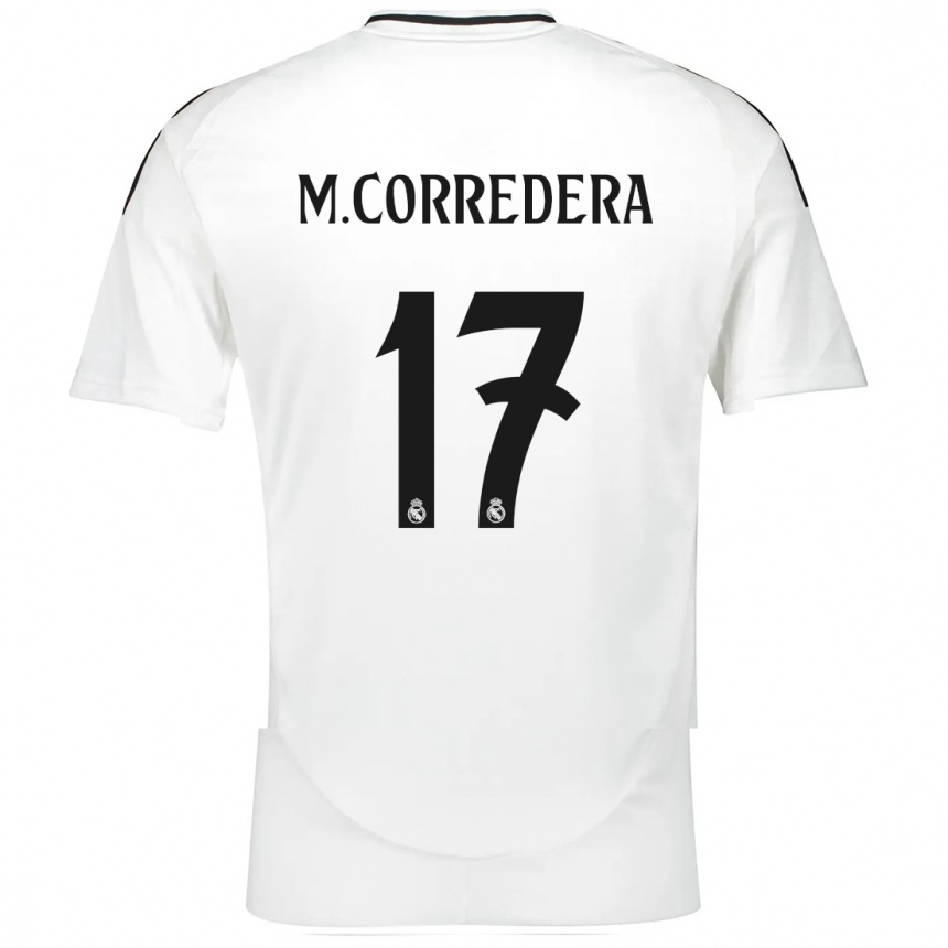 Kids Football Marta Corredera #17 White Home Jersey 2024/25 T-Shirt Canada