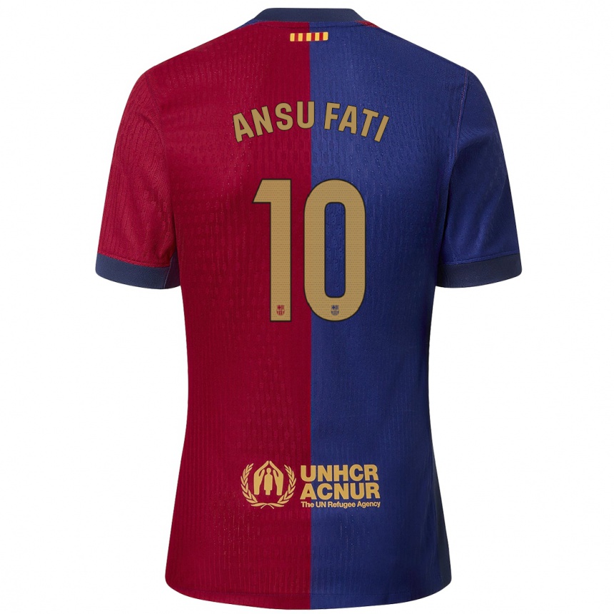 Enfant Football Maillot Ansu Fati #10 Bleu Rouge Tenues Domicile 2024/25 Canada