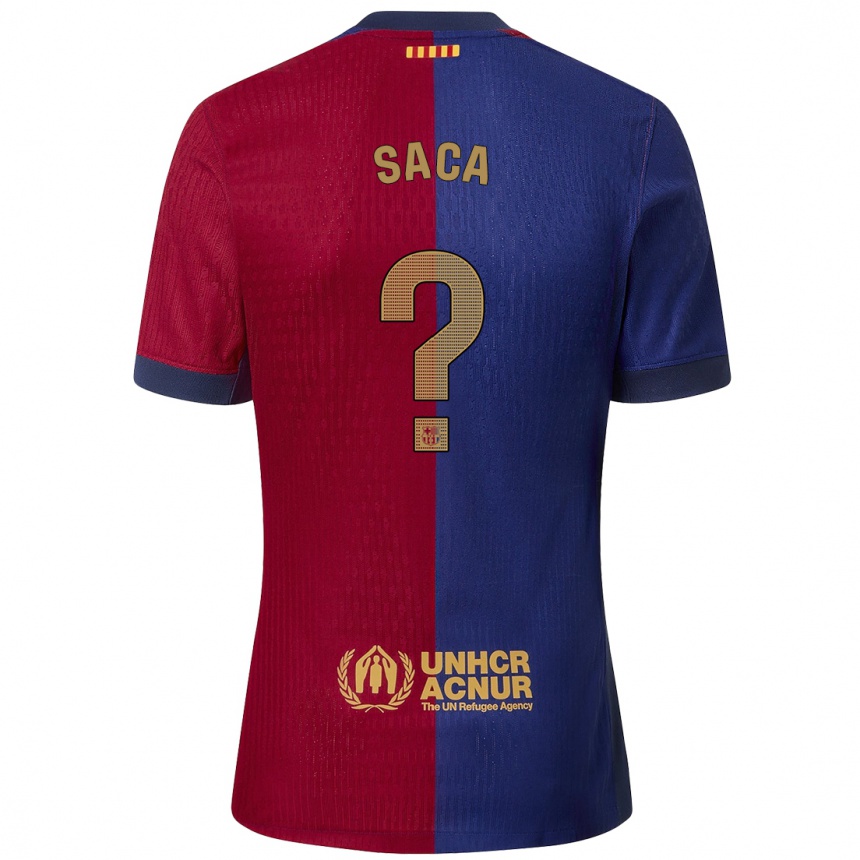 Kids Football Leo Saca #0 Blue Red Home Jersey 2024/25 T-Shirt Canada