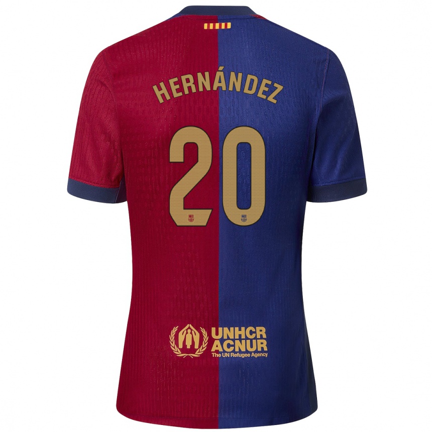 Kids Football Unai Hernández #20 Blue Red Home Jersey 2024/25 T-Shirt Canada