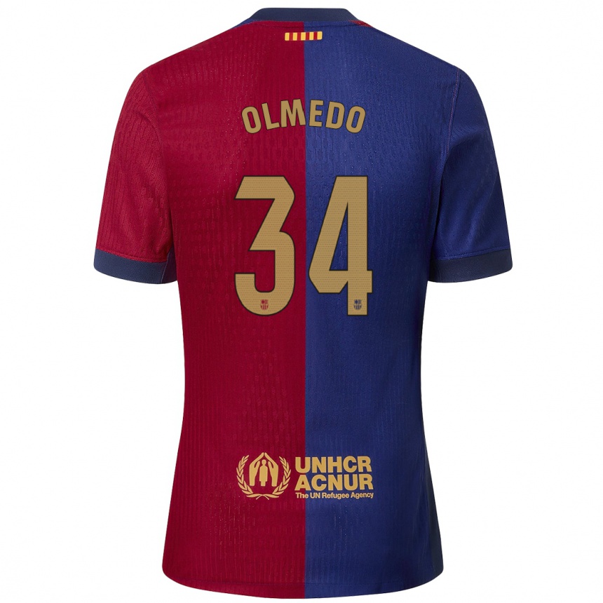 Enfant Football Maillot Alexis Olmedo #34 Bleu Rouge Tenues Domicile 2024/25 Canada