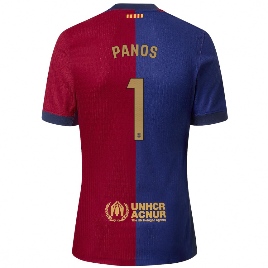 Enfant Football Maillot Sandra Panos #1 Bleu Rouge Tenues Domicile 2024/25 Canada