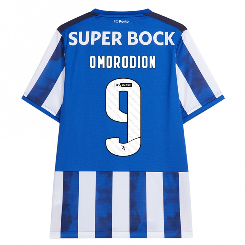 Kids Football Samu Omorodion #9 Blue White Home Jersey 2024/25 T-Shirt Canada