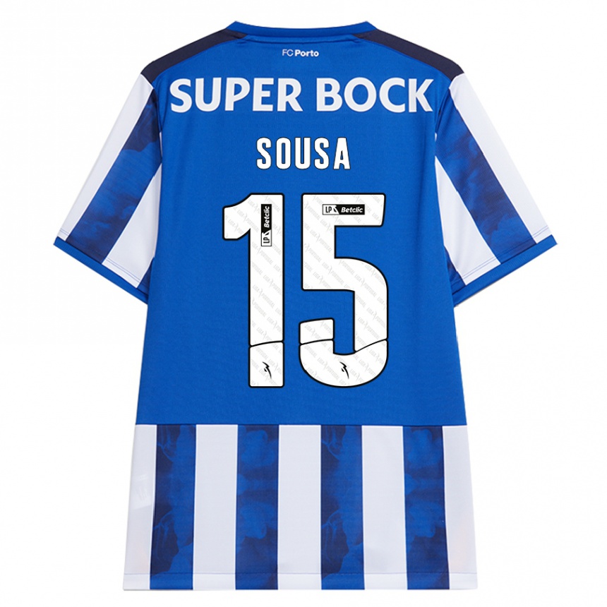 Enfant Football Maillot Vasco Sousa #15 Bleu Blanc Tenues Domicile 2024/25 Canada