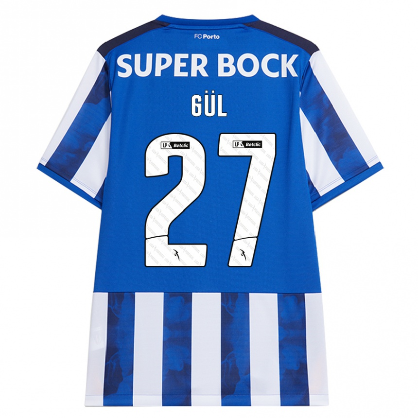 Kids Football Deniz Gül #27 Blue White Home Jersey 2024/25 T-Shirt Canada