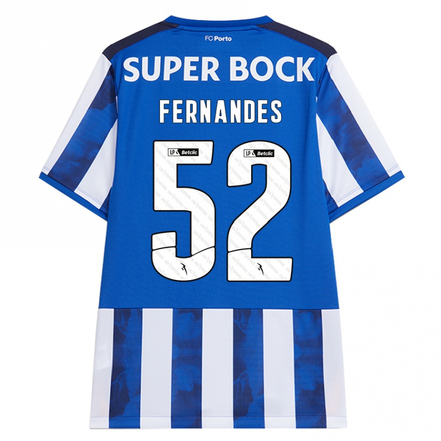 Kids Football Martim Fernandes #52 Blue White Home Jersey 2024/25 T-Shirt Canada