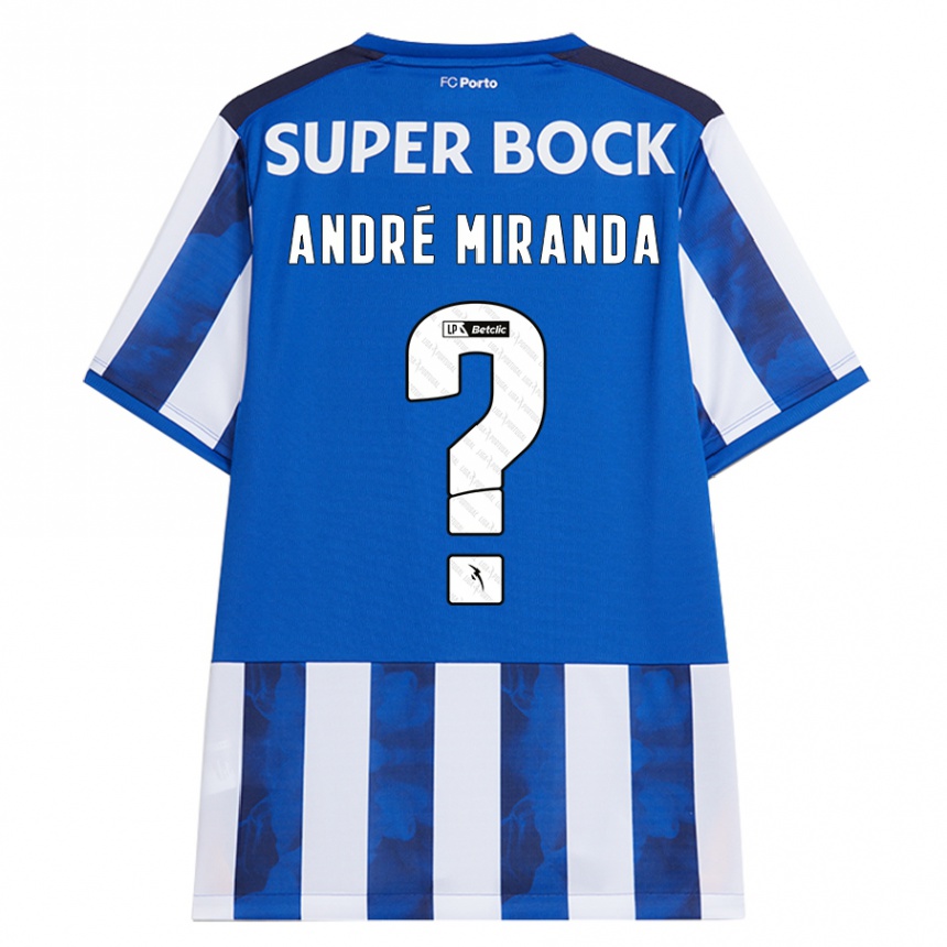 Kids Football André Miranda #0 Blue White Home Jersey 2024/25 T-Shirt Canada