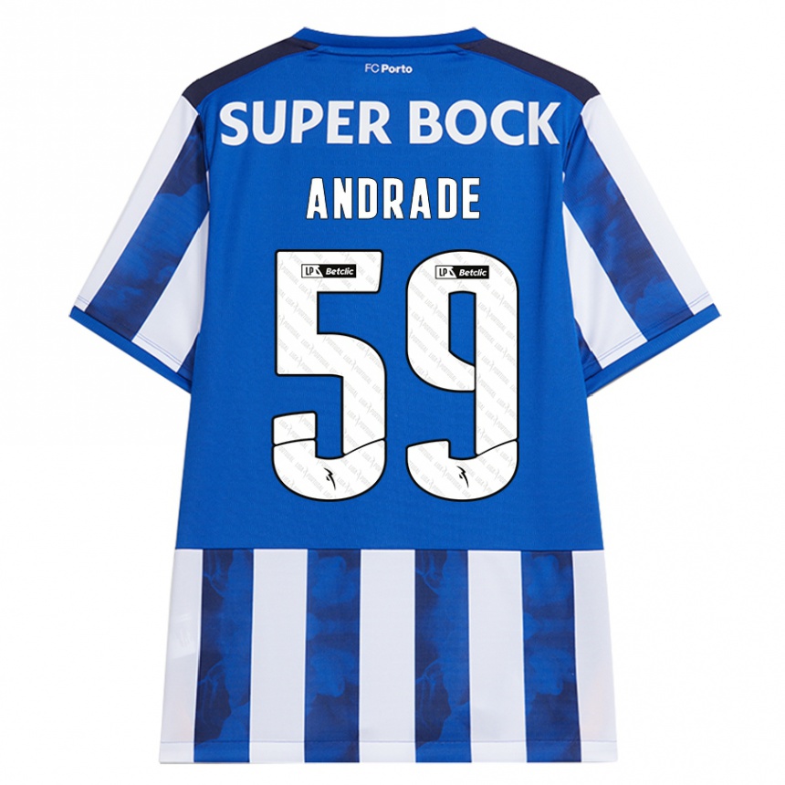 Kids Football Tiago Andrade #59 Blue White Home Jersey 2024/25 T-Shirt Canada