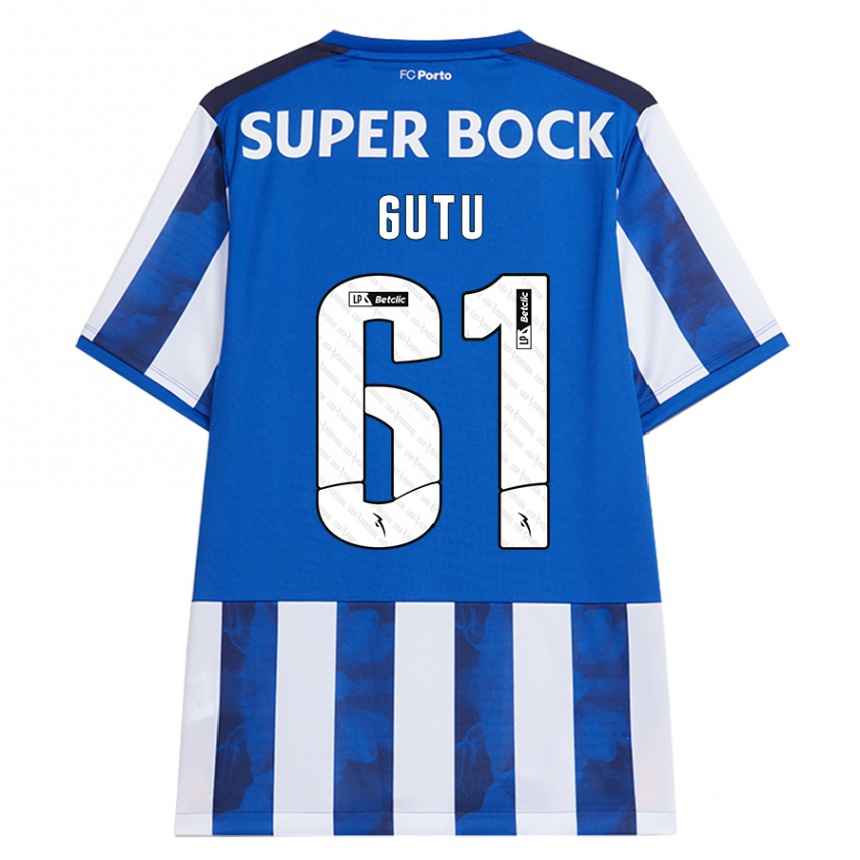 Kids Football Denis Gutu #61 Blue White Home Jersey 2024/25 T-Shirt Canada