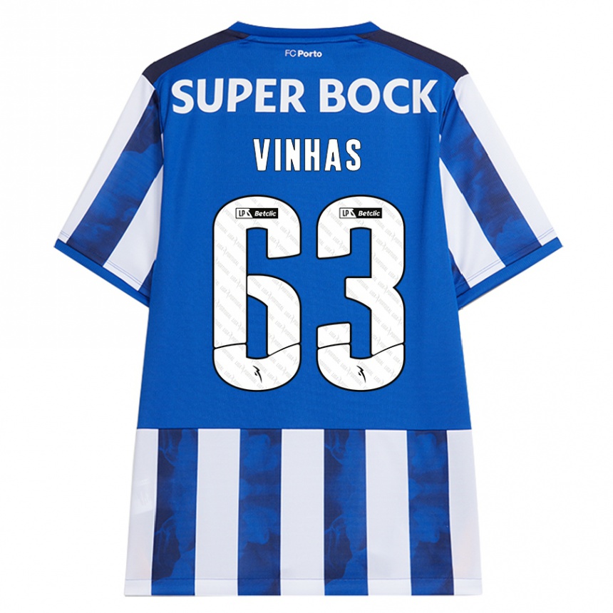 Kids Football David Vinhas #63 Blue White Home Jersey 2024/25 T-Shirt Canada