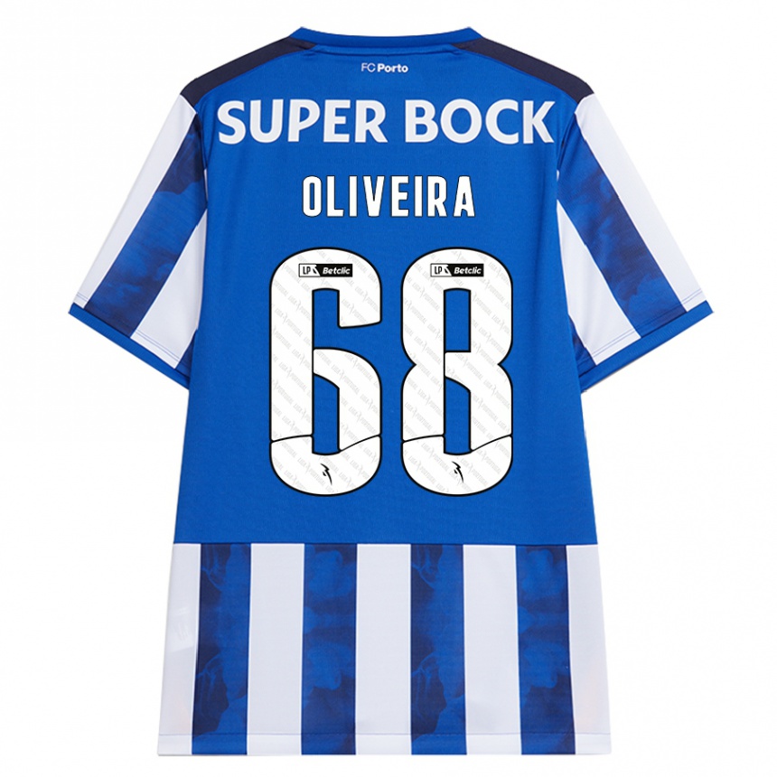 Kids Football André Oliveira #68 Blue White Home Jersey 2024/25 T-Shirt Canada