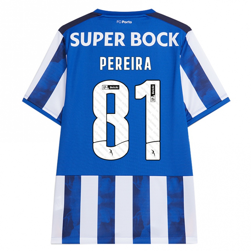 Kids Football Martim Pereira #81 Blue White Home Jersey 2024/25 T-Shirt Canada