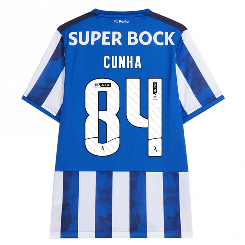 Kids Football Martim Cunha #84 Blue White Home Jersey 2024/25 T-Shirt Canada