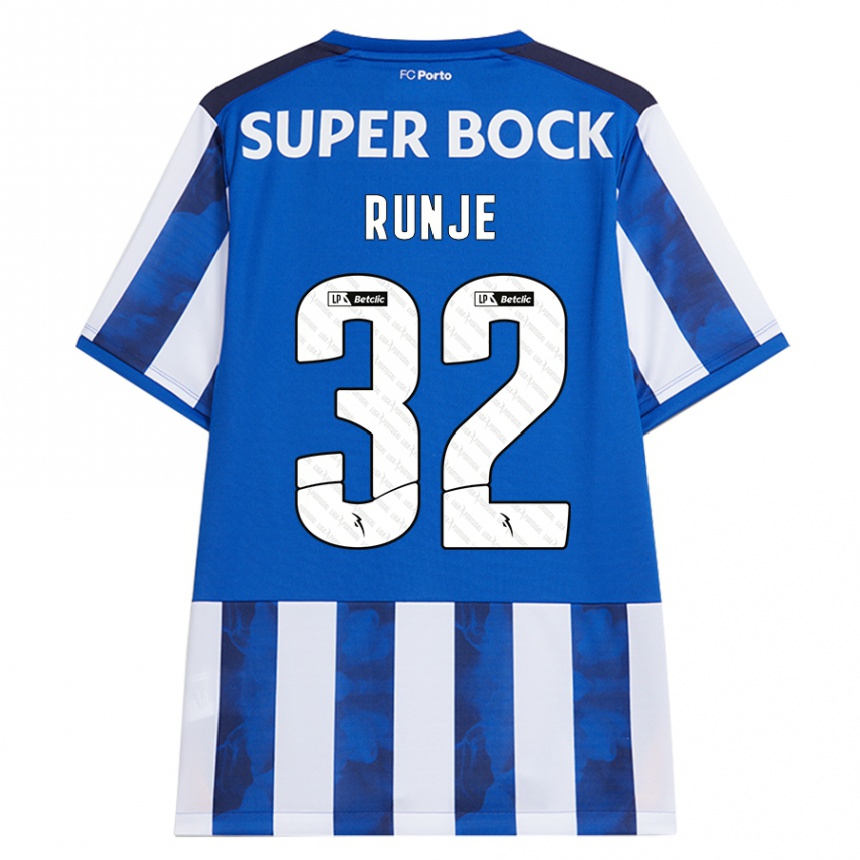 Kids Football Roko Runje #32 Blue White Home Jersey 2024/25 T-Shirt Canada