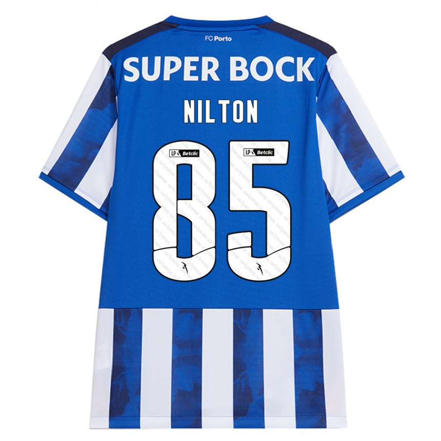 Kids Football Nilton #85 Blue White Home Jersey 2024/25 T-Shirt Canada