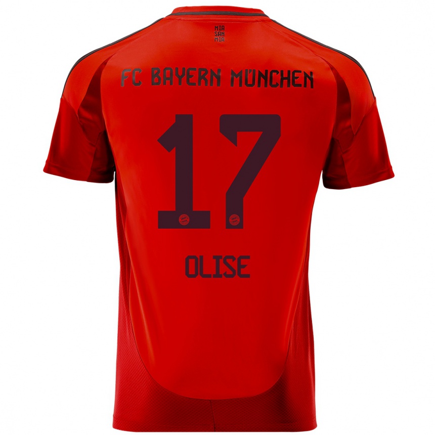 Kids Football Michael Olise #17 Red Home Jersey 2024/25 T-Shirt Canada