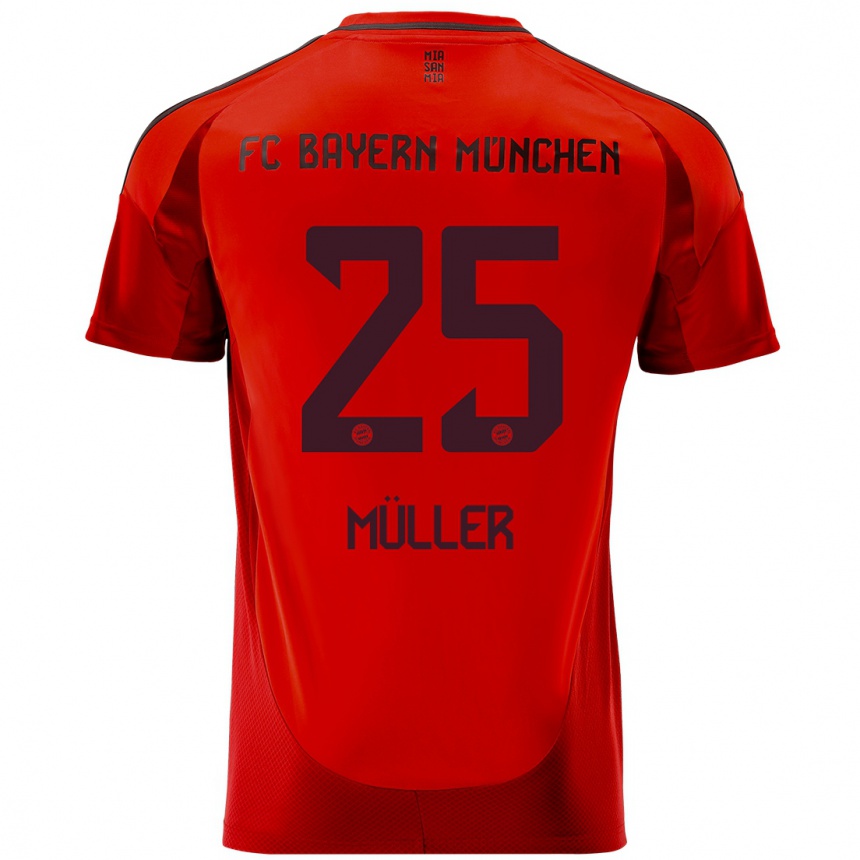 Enfant Football Maillot Thomas Muller #25 Rouge Tenues Domicile 2024/25 Canada