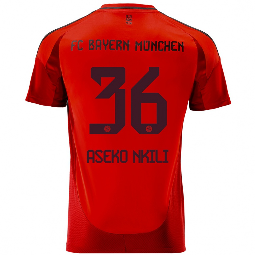 Kids Football Noel Aseko Nkili #36 Red Home Jersey 2024/25 T-Shirt Canada