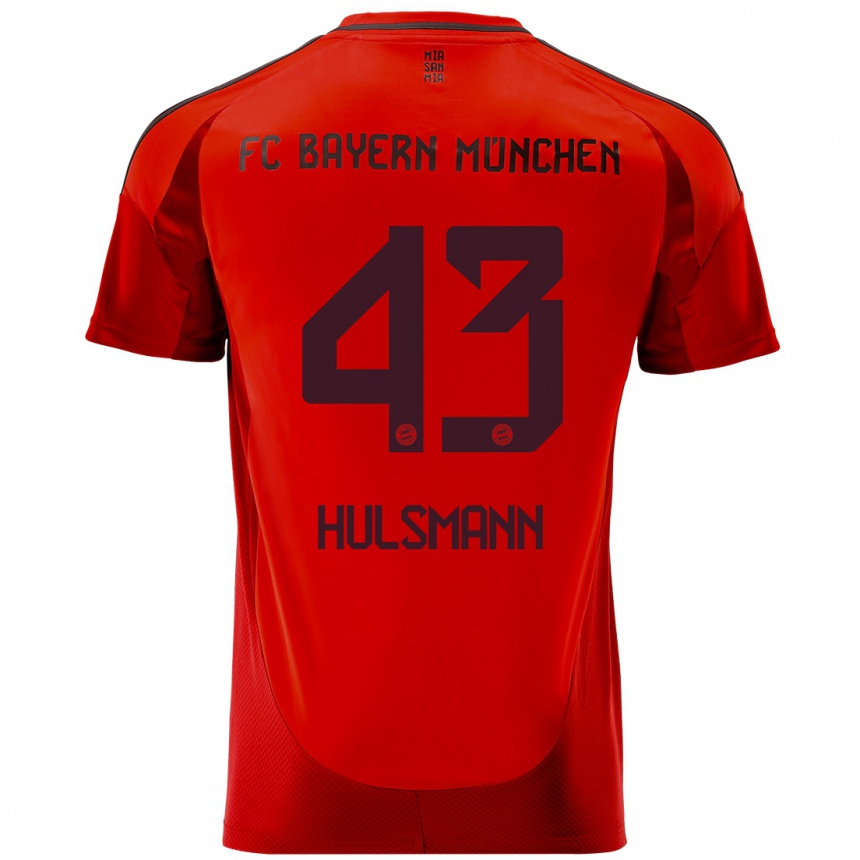 Kids Football Tom Hulsmann #43 Red Home Jersey 2024/25 T-Shirt Canada