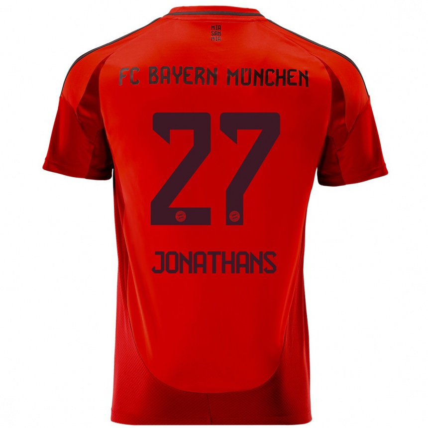 Enfant Football Maillot David Jonathans #27 Rouge Tenues Domicile 2024/25 Canada