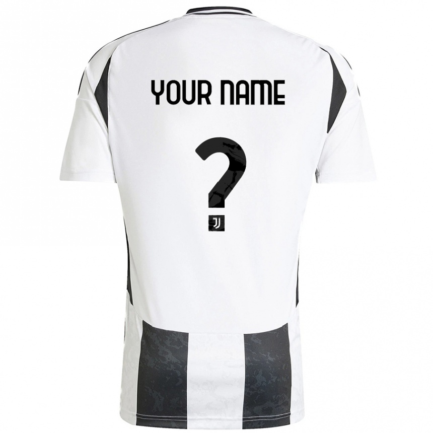 Enfant Football Maillot Votre Nom #0 Blanc Noir Tenues Domicile 2024/25 Canada