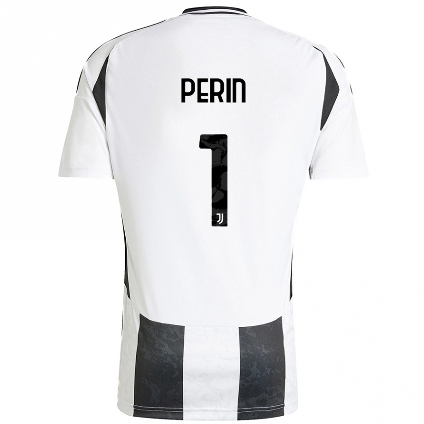 Enfant Football Maillot Mattia Perin #1 Blanc Noir Tenues Domicile 2024/25 Canada