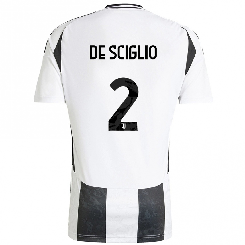 Kids Football Mattia De Sciglio #2 White Black Home Jersey 2024/25 T-Shirt Canada