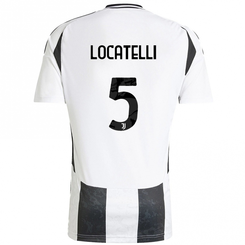 Enfant Football Maillot Manuel Locatelli #5 Blanc Noir Tenues Domicile 2024/25 Canada