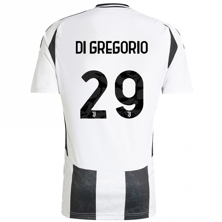 Kids Football Michele Di Gregorio #29 White Black Home Jersey 2024/25 T-Shirt Canada