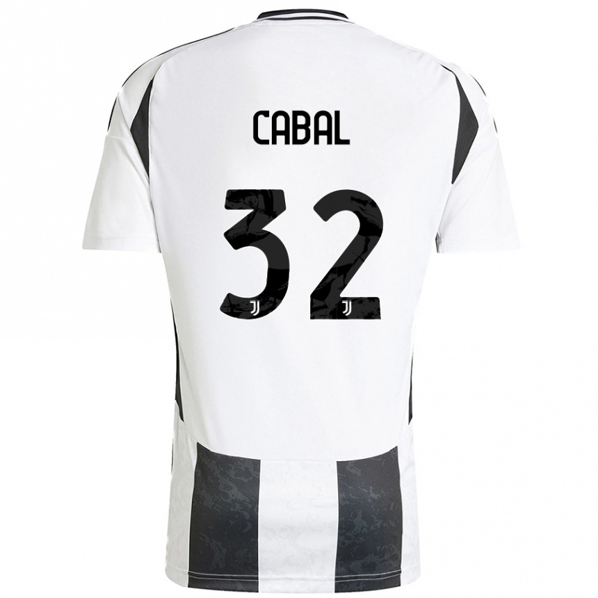 Kids Football Juan Cabal #32 White Black Home Jersey 2024/25 T-Shirt Canada