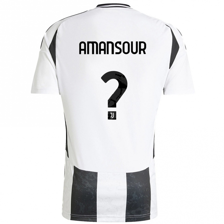 Kids Football Adam Amansour #0 White Black Home Jersey 2024/25 T-Shirt Canada