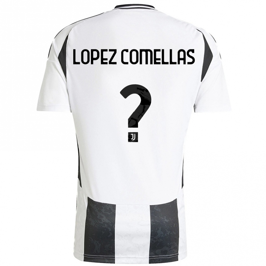 Kids Football Ivan Lopez Comellas #0 White Black Home Jersey 2024/25 T-Shirt Canada