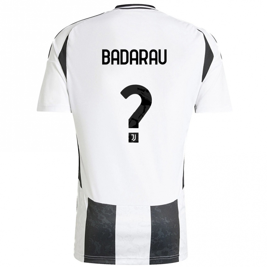 Kids Football Fabio Bădărău #0 White Black Home Jersey 2024/25 T-Shirt Canada