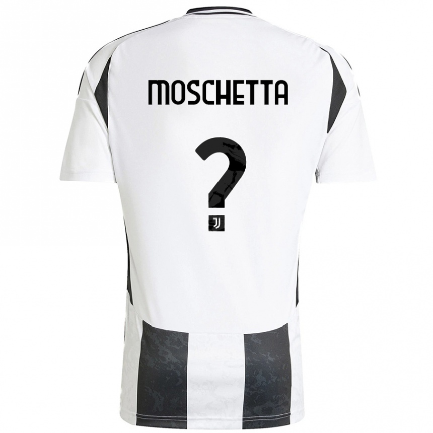 Kids Football Lorenzo Moschetta #0 White Black Home Jersey 2024/25 T-Shirt Canada