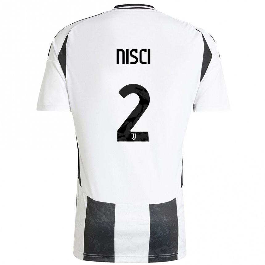 Kids Football Alessandro Nisci #2 White Black Home Jersey 2024/25 T-Shirt Canada