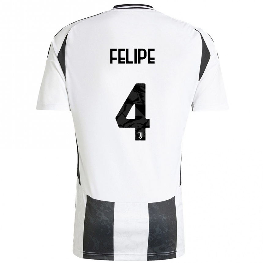 Enfant Football Maillot Pedro Felipe #4 Blanc Noir Tenues Domicile 2024/25 Canada